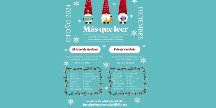 La red municipal de bibliotecas a traves de su programa "Más que leer" propone 2 actividades navideñas