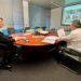 La consejera de Pesca, junto con el director general, durante la reunión vía telemática