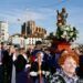 Momento de la procesión celebrada hoy