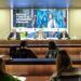 El consejero acompañado del presidente de la Federación de Municipios de Cantabria, Javier Camino, y del gerente de Ecoembes, Fernando Blázquez