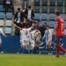 Partido de la RS Gimnástica en El Malecón contra el Numancia celebrando el gol de la victoria