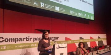 Gema Igual en la presentación de su estrategia Santander Capital Natural en el CONAMA