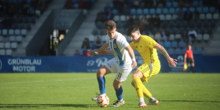 Momento del partido Gimnastica de Torrelavega - Langreo