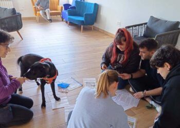 Perros de terapia en una jornada formativa en Torrelavega