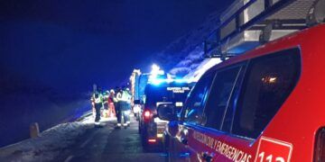 Accidente de tráfico en el puerto de Lunada