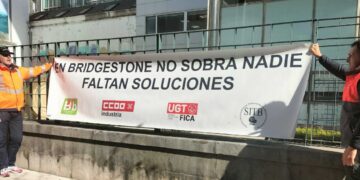 trabajadores de Bridgestone se manifiestan