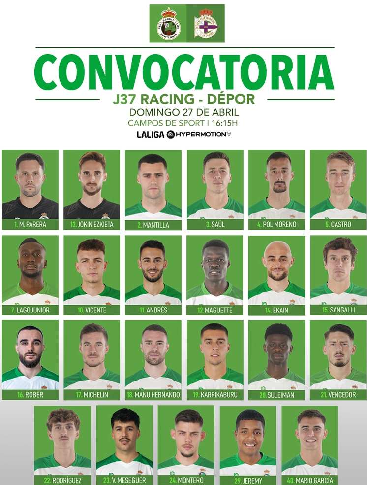 Racing convocatoria