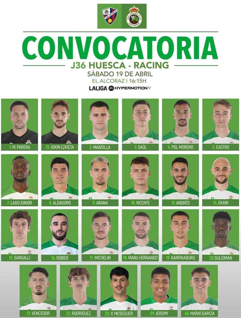 Racing de Santander convocatoria