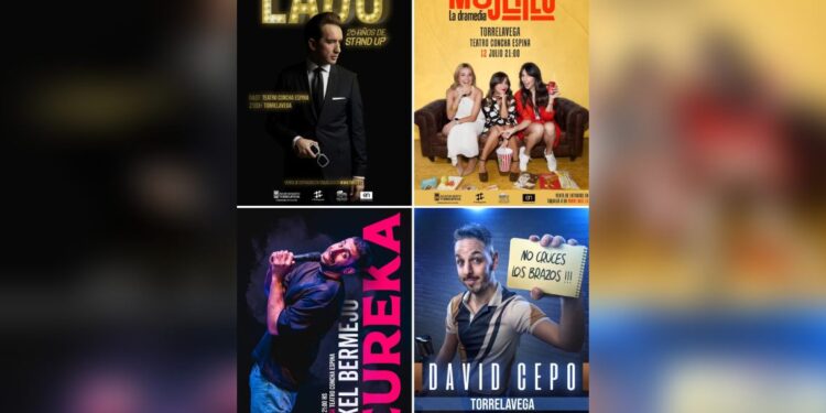 Cartel del ciclo Julio de monólogos , humor en Torrelavega