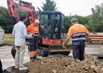 Obras acera de Torrelavega