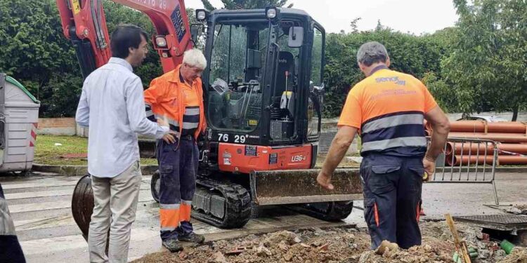Obras acera de Torrelavega