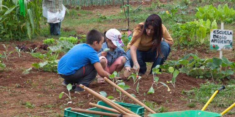 Niños participando en taller de medio ambiente en Camargo
