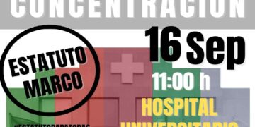 Concentración sindical en Valdecilla por Sanidad y Estatuto Marco