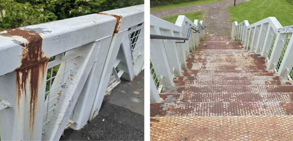 Pasarela peatonal de Ganzo abandono