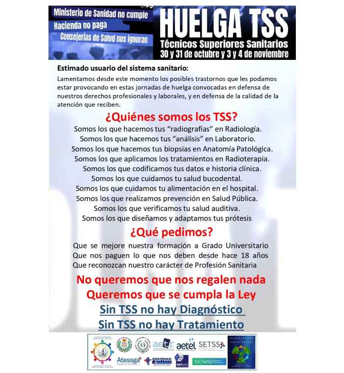 Cartel Huelga Técnicos Sanitarios