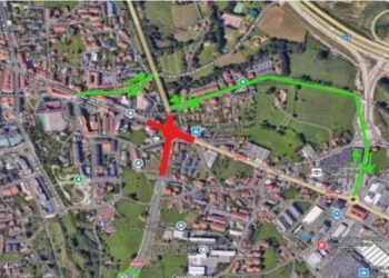 Cortes trafico por obras rotando los rotarios Torrelavega