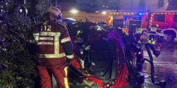 Accidente de coche en Cabezon de la Sal