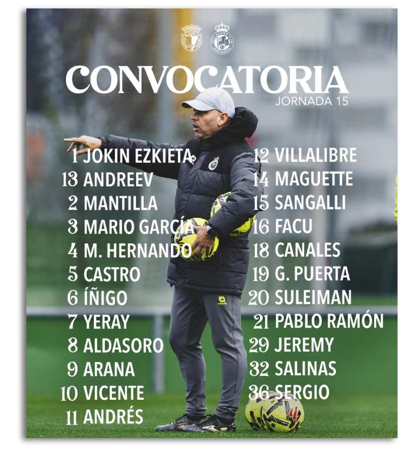 Convocatoria del Racing de Santander