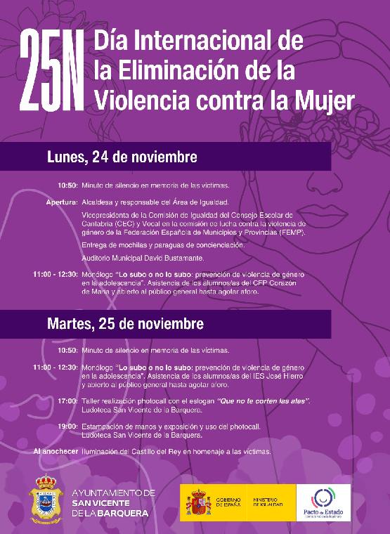 Cartel jornada eliminación Violencia contra la mujer