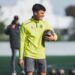 Jugador del Rayo Cantabria durante una sesión de entrenamiento