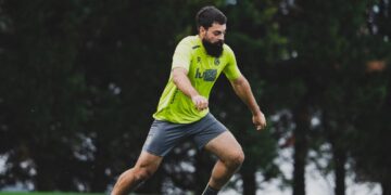 Villalibre durante una sesión de entrenamiento