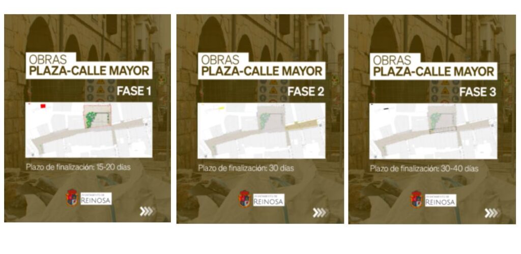 Fase 1,2,3 de las obras en Reinosa
