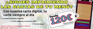 Publicidad cartas de menu digitales
