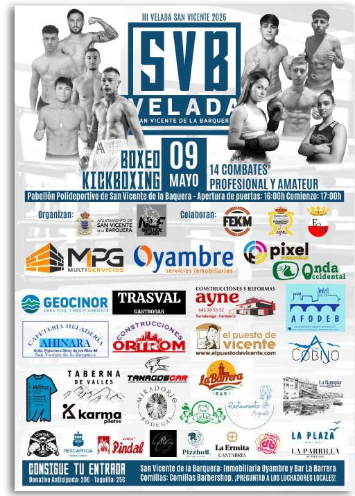 Cartel Velada Boxeo y Kickboxing en San Vicente