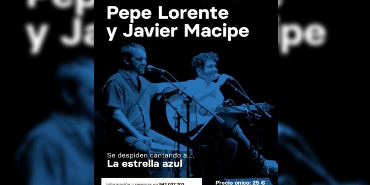 Pepe Lorente y Javier Macipe durante un concierto acústico de La estrella azul