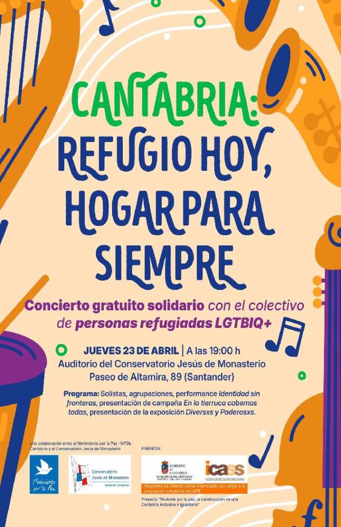 cartel concierto solidario  refugiadas LGTBIQ+.