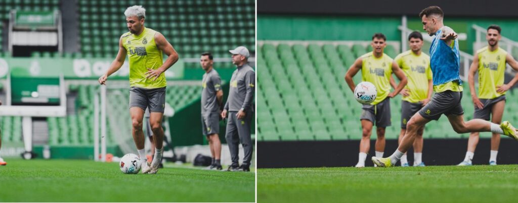 Arana y Vicente ultimo entrenamiento de la semana del Racing