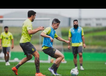 Entrenamiento del Racing previo viaje a Leganes