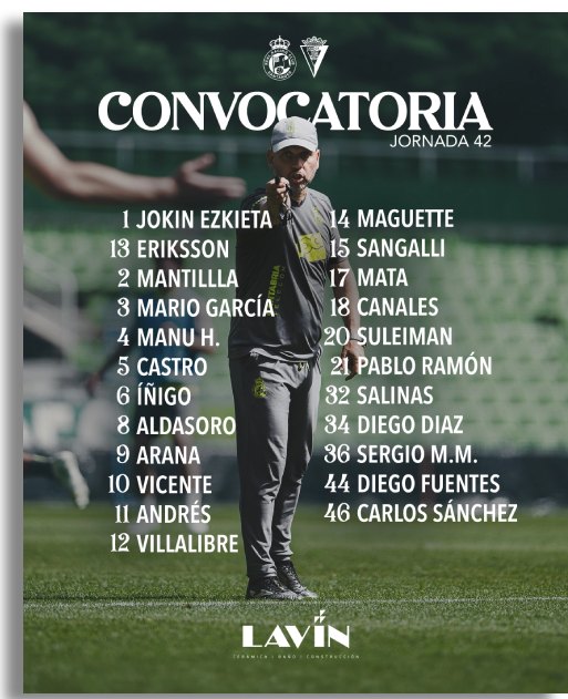 Convocatoria Racing-Cadiz
