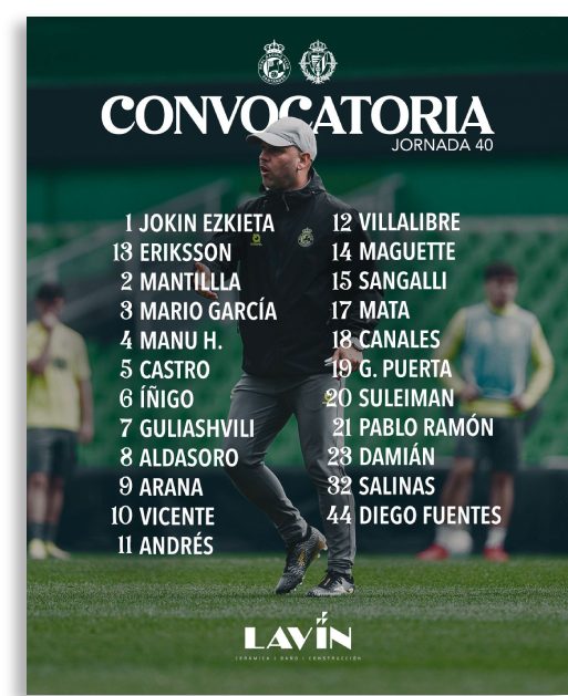 Convocatoria del Racing Jornada 40