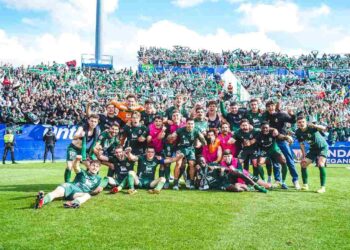 El Racing celebra la victoria en Butarque