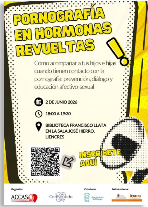 Cartel Charla en Piélagos sobre pornografía