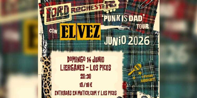 Cartel del concierto de El Vez y Lord Rochester en Liérganes