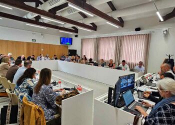 Pleno de Torrelavega en el que se aprobó una moción para reforzar Correos
