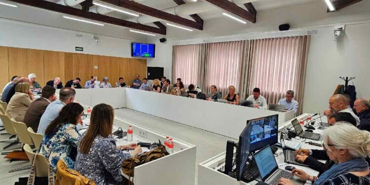 Pleno de Torrelavega en el que se aprobó una moción para reforzar Correos