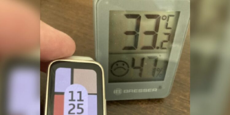 Termómetro con 33,2 grados en juzgados