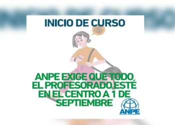 Cartel de ANPE sobre el inicio de curso y el profesorado
