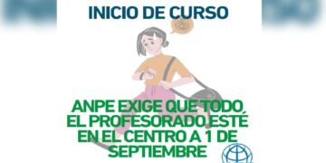 Cartel de ANPE sobre el inicio de curso y el profesorado