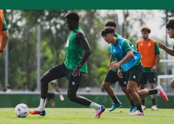 Jugadores del Racing durante un entrenamiento de pretemporada