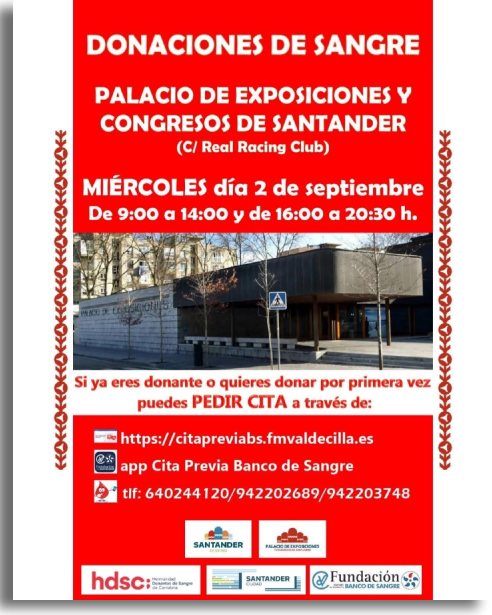 Cartel donación de sangre santander