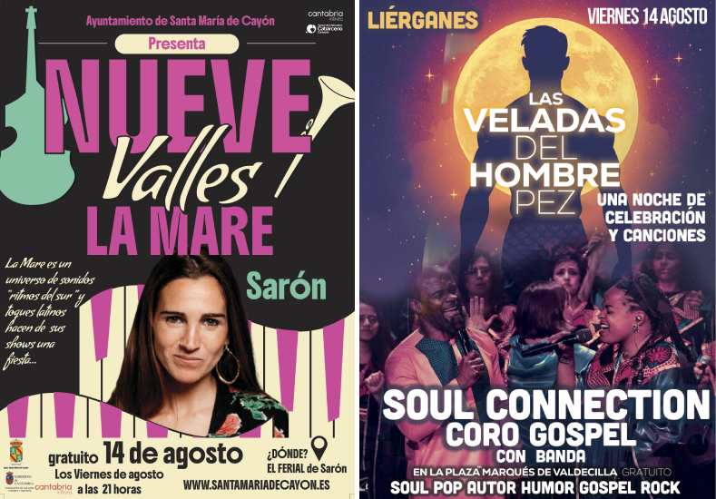 Carteles conciertos gratuitos fin de semana