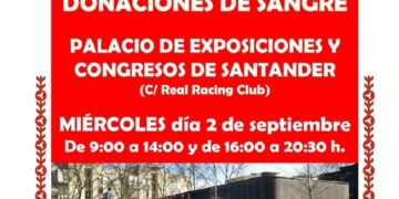 Donación de sangre del 2 de septiembre en Santander