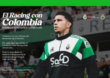 Gustavo Puerta en la campaña Racing con Colombia por el terremoto