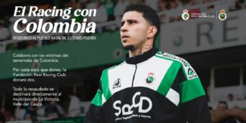 Gustavo Puerta en la campaña Racing con Colombia por el terremoto
