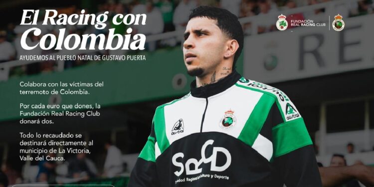 Gustavo Puerta en la campaña Racing con Colombia por el terremoto