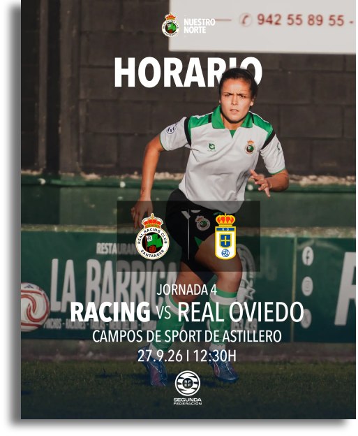 Cartel partido Racing-Oviedo